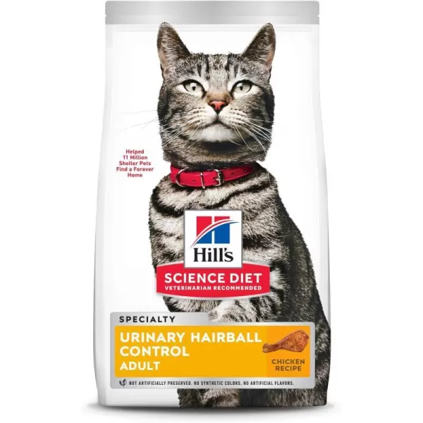 imageHills Science Diet Dry Cat Food Adult Urinary amp Hairball Control Chicken Recipe 7 lb Bag155 Pound Pack of 1