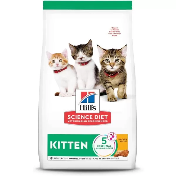 imageHills Science Diet Dry Cat Food Kitten Chicken Recipe 7 lb BagChicken 155 Pound Pack of 1