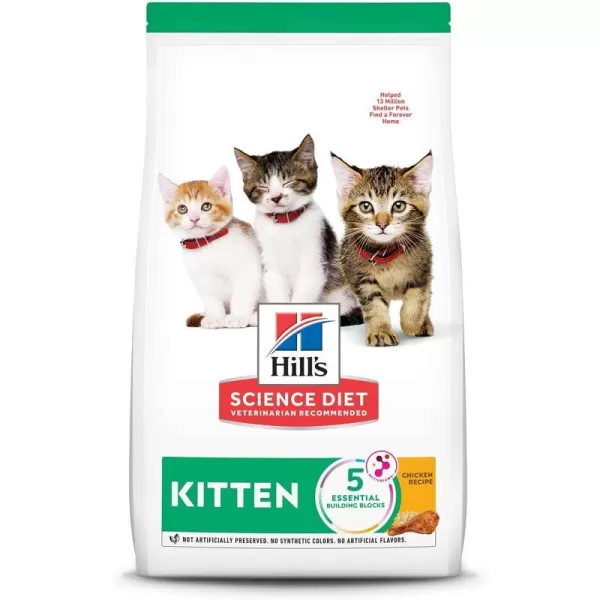imageHills Science Diet Dry Cat Food Kitten Chicken Recipe 7 lb BagChicken 35 Pound Pack of 1