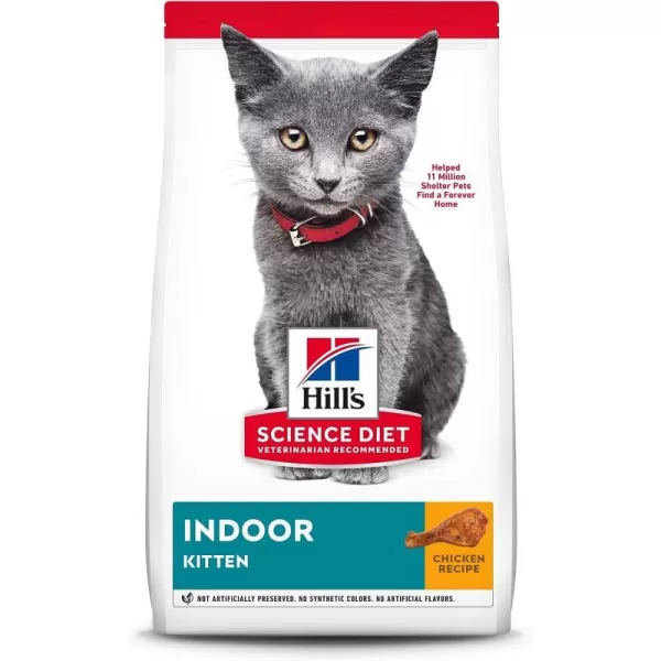 imageHills Science Diet Dry Cat Food Kitten Indoor Chicken Recipe 7 lb Bag7 Pound Pack of 1