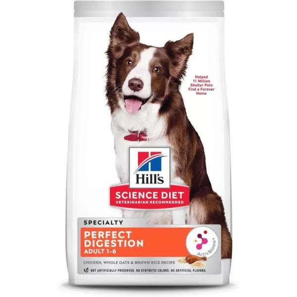 imageHills Science Diet Dry Dog Food Adult Perfect Digestion Chicken Brown Rice amp Whole Oats Recipe 35 lb BagChicken Brown Rice amp Whole Oats 12 Pound Pack of 1