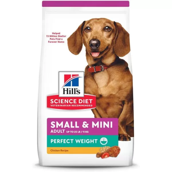 imageHills Science Diet Dry Dog Food Adult Perfect Weight for Healthy Weight amp Weight Management Small amp Mini Breeds Chicken Recipe 4 lb Bag125 Pound Pack of 1