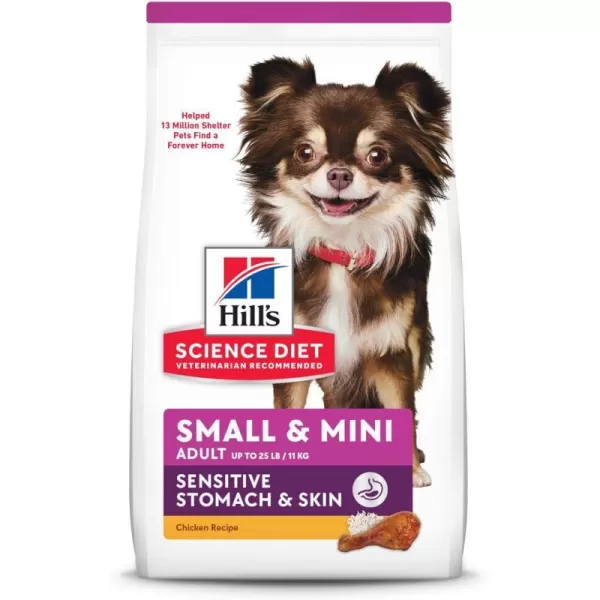 imageHills Science Diet Dry Dog Food Adult Small amp Mini Breeds Sensitive Stomach amp Skin Chicken Recipe 4 lb Bag4 Pound Pack of 1