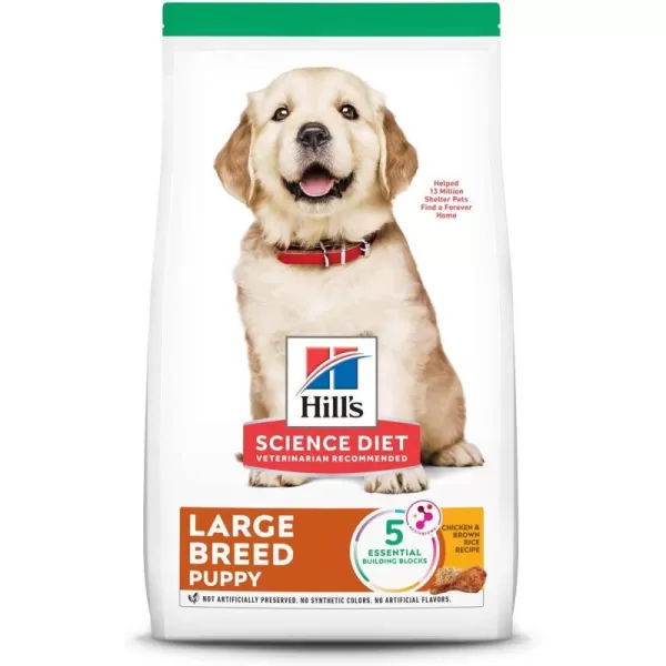 imageHills Science Diet Dry Dog Food Puppy Large Breeds With Real Meat And Whole Grains Chicken Meal And Oats Recipe 155 lb BagChicken Meal amp Oats 155 Pound Pack of 1