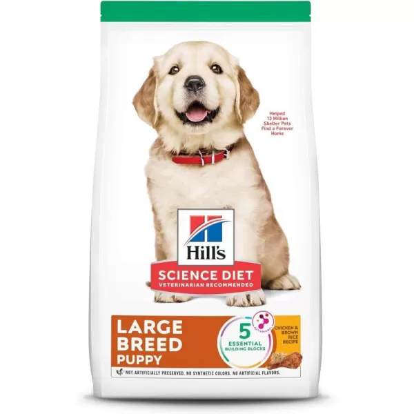 imageHills Science Diet Dry Dog Food Puppy Large Breeds With Real Meat And Whole Grains Chicken Meal And Oats Recipe 155 lb BagChicken Meal amp Oats 275 Pound Pack of 1
