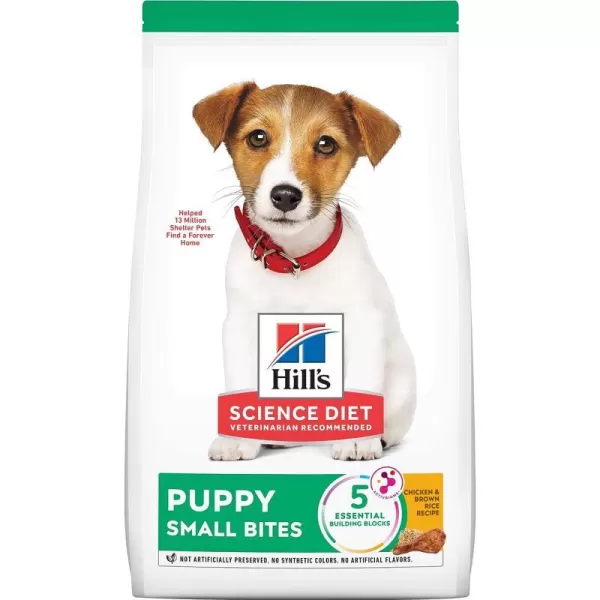 imageHills Science Diet Dry Dog Food Puppy Small Bites Chicken Meal amp Barley Recipe 155 lb BagHills Science Diet Dry Dog Food Puppy Small Bites Chicken Meal amp Barley Recipe 155 lb Bag
