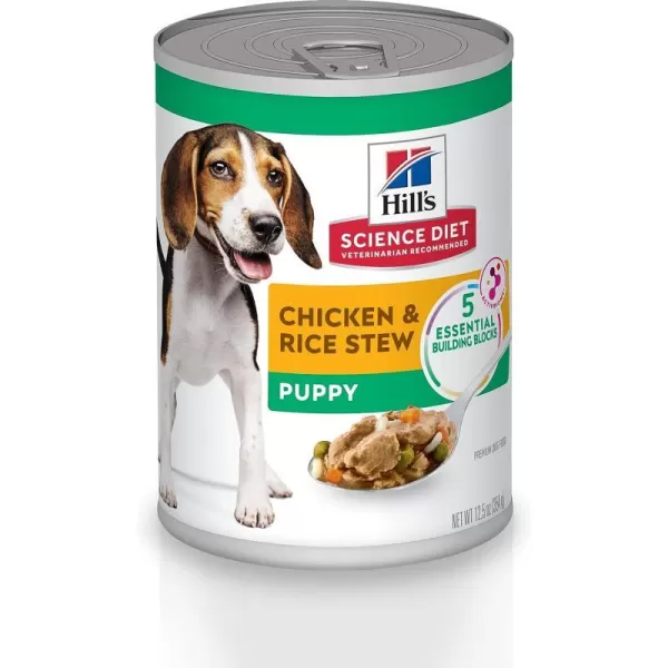 imageHills Science Diet Puppy Wet Dog Food Savory Stew with Chicken amp Rice 125 oz Cans 12PackHills Science Diet Puppy Wet Dog Food Savory Stew with Chicken amp Rice 125 oz Cans 12Pack