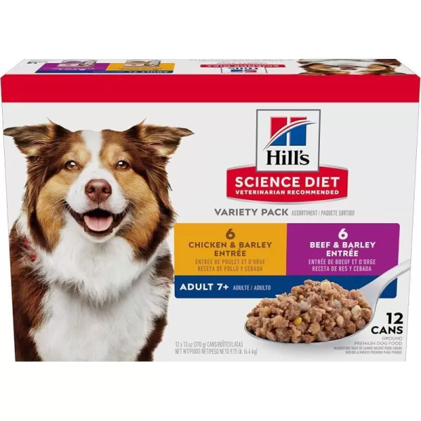 imageHills Science Diet Senior 7 Canned Wet Dog Food Variety Pack Chicken and Beef Recipes 13 oz Cans 12PackVariety Pack 13 Oz 12 Pack