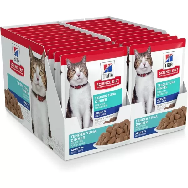 imageHills Science Diet Senior 7 Wet Cat Food Chicken Recipe 28 oz 24PackTuna 28 Ounce Pack of 24