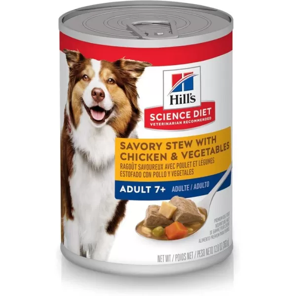 imageHills Science Diet Senior 7 Wet Dog Food Savory Stew With Chicken amp Vegetables 128 oz Cans 12PackHills Science Diet Senior 7 Wet Dog Food Savory Stew With Chicken amp Vegetables 128 oz Cans 12Pack