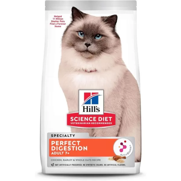 imageHills Science Diet Senior Adult 7 Dry Cat Food Perfect Digestion Chicken Recipe 13 lb Bag13 Pound Pack of 1