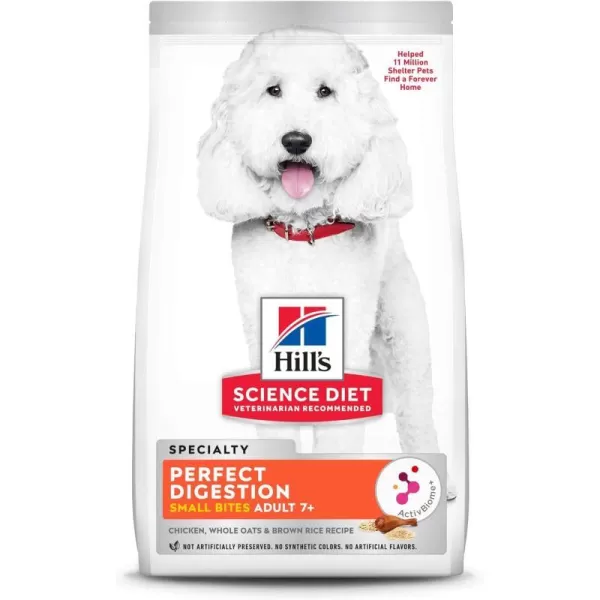 imageHills Science Diet Senior Adult 7 Dry Dog Food Small Bites Perfect Digestion Chicken Recipe 12 lb Bag12 Pound Small Bites Pack of 1