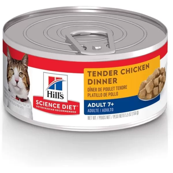 imageHills Science Diet Wet Cat Food Adult 11 for Senior Cats Healthy Cuisine Seared Tuna amp Carrot Recipe 28 oz Cans 24PackAdult 7  Chicken amp Rice