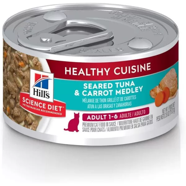 imageHills Science Diet Wet Cat Food Adult Healthy Cuisine Seared Tuna amp Carrot Recipe 28 oz Cans 24PackHills Science Diet Wet Cat Food Adult Healthy Cuisine Seared Tuna amp Carrot Recipe 28 oz Cans 24Pack