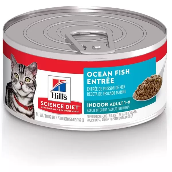 imageHills Science Diet Wet Cat Food Adult Indoor Ocean Fish Recipe 55 oz Cans 24PackHills Science Diet Wet Cat Food Adult Indoor Ocean Fish Recipe 55 oz Cans 24Pack