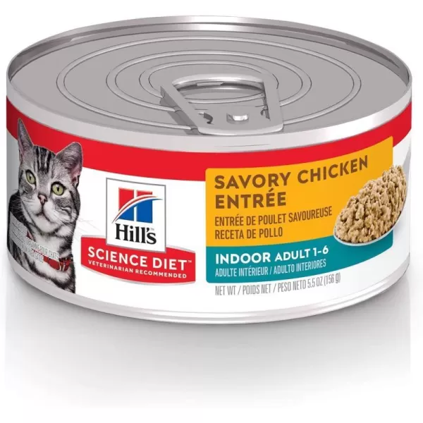 imageHills Science Diet Wet Cat Food Adult Indoor Savory Chicken Recipe 55 oz Cans 24PackHills Science Diet Wet Cat Food Adult Indoor Savory Chicken Recipe 55 oz Cans 24Pack