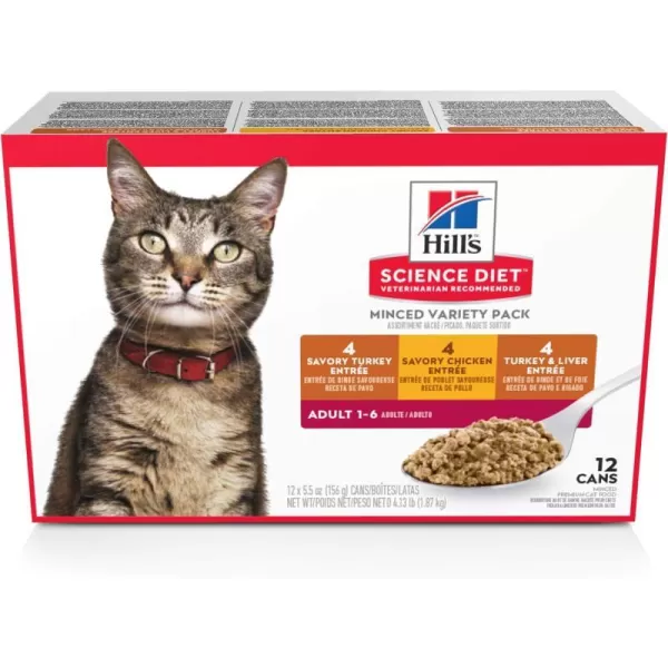 imageHills Science Diet Wet Cat Food Adult Minced Savory Recipe Variety Pack 5 oz Cans 12PackHills Science Diet Wet Cat Food Adult Minced Savory Recipe Variety Pack 5 oz Cans 12Pack