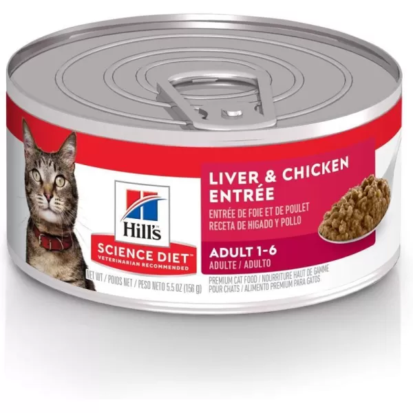 imageHills Science Diet Wet Cat Food Adult Savory Turkey Recipe 55 oz Cans 24PackLiver amp Chicken