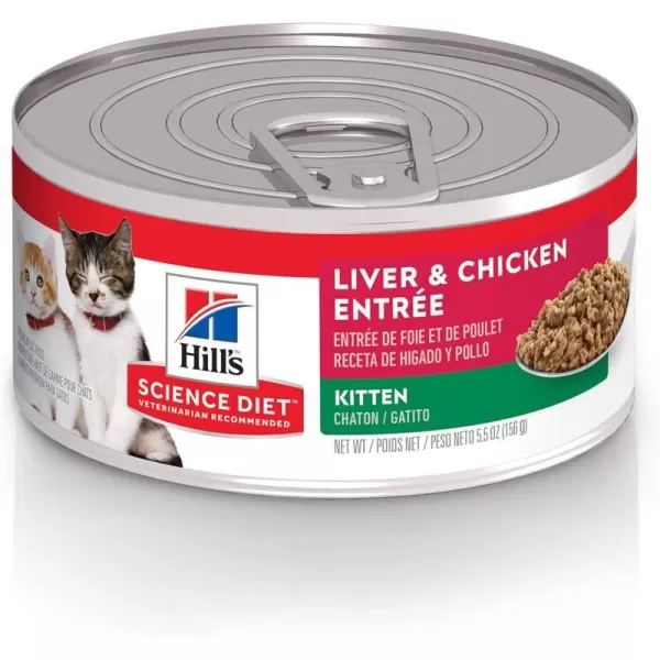 imageHills Science Diet Wet Cat Food Kitten Liver amp Chicken Recipe 55 oz Cans 24PackHills Science Diet Wet Cat Food Kitten Liver amp Chicken Recipe 55 oz Cans 24Pack