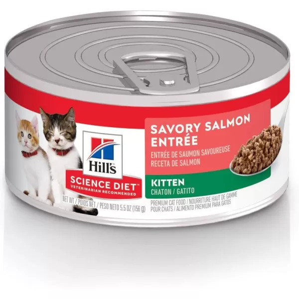 imageHills Science Diet Wet Cat Food Kitten Savory Salmon Recipe 55 oz Cans 24PackHills Science Diet Wet Cat Food Kitten Savory Salmon Recipe 55 oz Cans 24Pack
