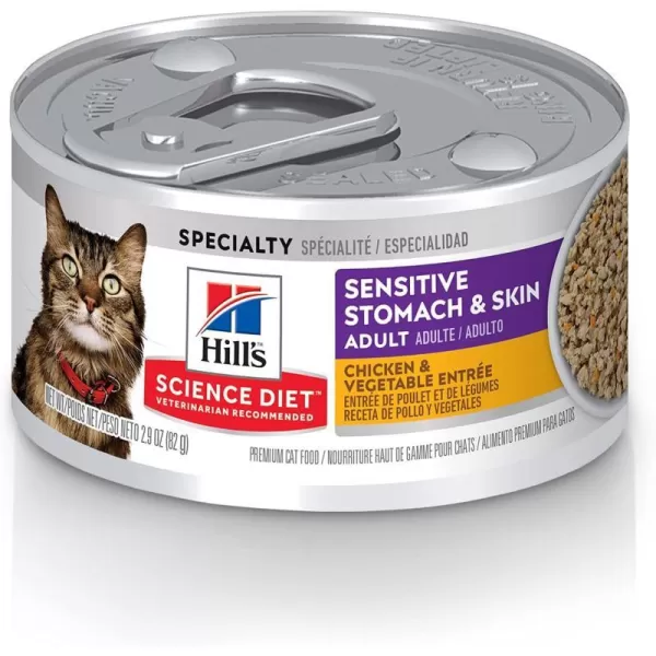 imageHills Science Diet Wet Cat Food Sensitive Stomach amp Skin Chicken amp Vegetable Recipe 29 oz Cans 24PackHills Science Diet Wet Cat Food Sensitive Stomach amp Skin Chicken amp Vegetable Recipe 29 oz Cans 24Pack