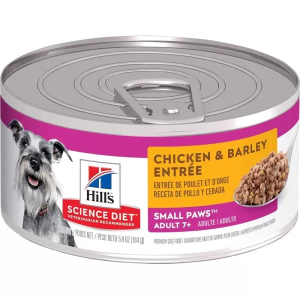 imageHills Science Diet Wet Dog Food Adult 7 For Senior Dogs Small Paws For Small Breeds Savory Stew Chicken amp Vegetables 35 oz Cans 12PackChicken amp Barley 58 Ounce Pack of 24