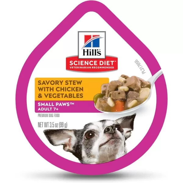 imageHills Science Diet Wet Dog Food Adult 7 For Senior Dogs Small Paws For Small Breeds Savory Stew Chicken amp Vegetables 35 oz Cans 12PackSavory Stew Chicken amp Vegetables 35 Ounce Pack of 12