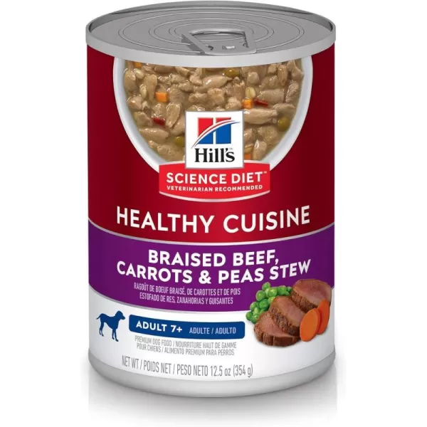 imageHills Science Diet Wet Dog Food Adult 7 Healthy Cuisine Braised Beef Carrots amp Peas Stew 125 oz Cans 12PackHills Science Diet Wet Dog Food Adult 7 Healthy Cuisine Braised Beef Carrots amp Peas Stew 125 oz Cans 12Pack