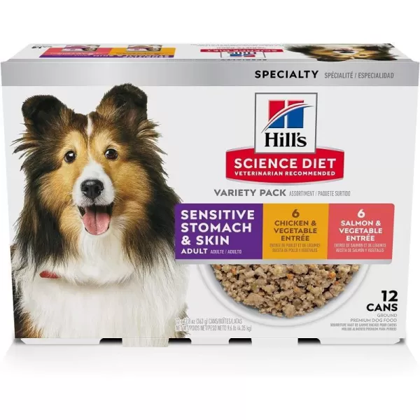 imageHills Science Diet Wet Dog Food Adult Sensitive Stomach amp Skin Tender Turkey amp Rice Stew 125 oz Cans 12PackVariety Pack