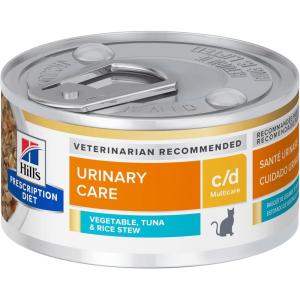 imageHills Prescription Diet cd Multicare Urinary Care with Ocean Fish Wet Cat Food Veterinary Diet 55 oz Cans 24PackTuna  Vegetable Stew