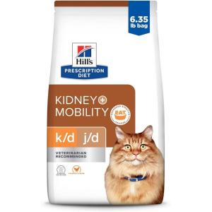 imageHills Prescription Diet kd  jd Kidney  Mobility Chicken Flavor Dry Cat Food Veterinary Diet 635 lb BagChicken