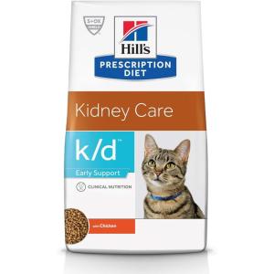 imageHills Prescription Diet kd Early Support Kidney Care Chicken Flavor Dry Cat Food Veterinary Diet 4 lb BagChicken