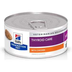 imageHills Prescription Diet yd Thyroid Care with Chicken Wet Cat Food Veterinary Diet 55 oz Cans 24Packwith Chicken