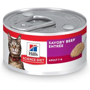 imageHills Science Diet Adult 16 Adult 16 Premium Nutrition Wet Cat Food Chicken Minced 5 oz Can Case of 24Beef Minced