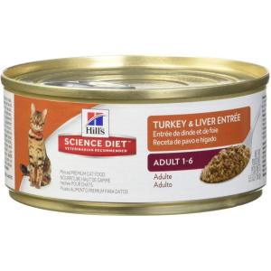 imageHills Science Diet Adult 16 Adult 16 Premium Nutrition Wet Cat Food Chicken Minced 5 oz Can Case of 24Turkey  Liver Minced