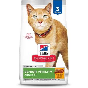 imageHills Science Diet Senior Vitality Senior Adult 7 Senior Premium Nutrition Dry Cat Food Chicken ampamp Rice 6 lb BagChicken  Rice
