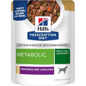 imageHills Prescription Diet Metabolic Canine Vegetables Beef ampamp Rice Stew 28oz 24Pack Wet FoodVegetable  Beef   Rice Stew