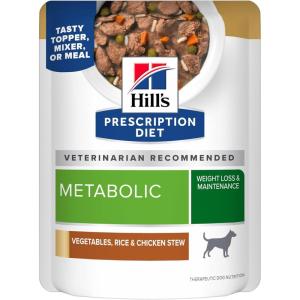imageHills Prescription Diet Metabolic Canine Vegetables Beef ampamp Rice Stew 28oz 24Pack Wet FoodVegetable  Rice   Chicken Stew
