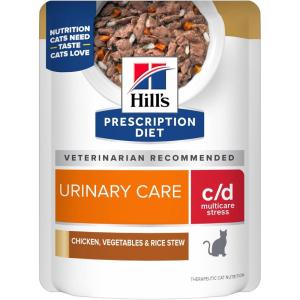 imageHills Prescription Diet cd Multicare Stress Feline Chicken Vegetables and Rice Stew 28oz 24Pack Wet FoodChicken  Vegetable   Rice Stew