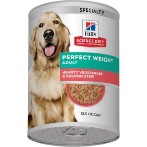 imageHills Science Diet Perfect Weight Adult 16 Weight Management Support Wet Dog Food Chicken ampamp Vegetables Stew 125 oz Can Case of 12Salmon  Vegetables Stew