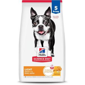 imageHills Science Diet  Light Small Bites Lower Calories Chicken Meal ampamp Barley Dry Dog Food 5 LB BagChicken