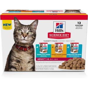 imageHills Science Diet Adult 16 Adult 16 Premium Nutrition Wet Cat Food Variety Case Tuna Chicken Ocean Fish Stew 28 oz Pouch Variety Case Case of 12Variety Pack Tuna Chicken Ocean Fish Stew