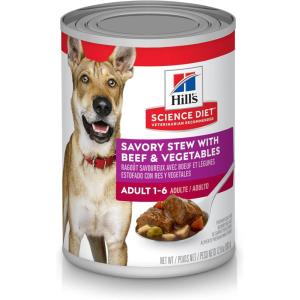 imageHills Science Diet Adult 16 Adult 16 Premium Nutrition Wet Dog Food Beef ampamp Vegetables Stew 128 oz Can Case of 12