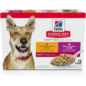 imageHills Science Diet Adult 16 Adult 16 Premium Nutrition Wet Dog Food Variety Pack Chicken ampamp Barley Beef ampamp Barley Loaf 13 oz Can Variety Pack Case of 12