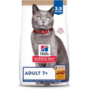 imageHills Science Diet Adult 7 Senior Adult 7 Premium Nutrition Dry Cat Food Chicken Recipe 7 lb BagChicken