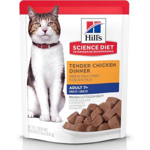 imageHills Science Diet Adult 7 Senior Adult 7 Premium Nutrition Wet Cat Food Chicken Stew 28 oz Pouch Case of 24Chicken Stew