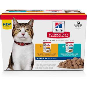 imageHills Science Diet Adult 7 Senior Adult 7 Premium Nutrition Wet Cat Food Tuna Stew 28 oz Pouch Case of 24Variety Pack Chicken Tuna Stew