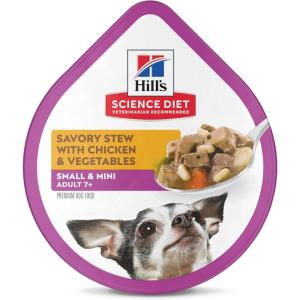 imageHills Science Diet Adult 7 Small Paws Savory Stew Chicken ampamp Vegetables Canned Dog Food 35 oz Case of 12Chicken