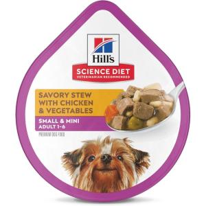 imageHills Science Diet Adult Small Paws Savory Stew Chicken ampamp Vegetables Canned Dog Food 35 oz Case of 12Chicken