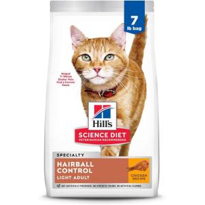 imageHills Science Diet Hairball Control Light Adult 16 Weight Management ampamp Hairball Control Support Dry Cat Food Chicken Recipe 155 lb BagChicken
